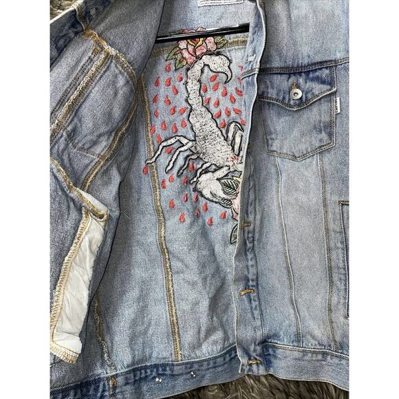 Empyre Scorpio Denim‎ Embroidered Jacket Women's Size S - Picture 5 of 5